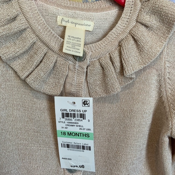 Cream First Impressions Baby Girl Cardigan - Picture 4 of 4